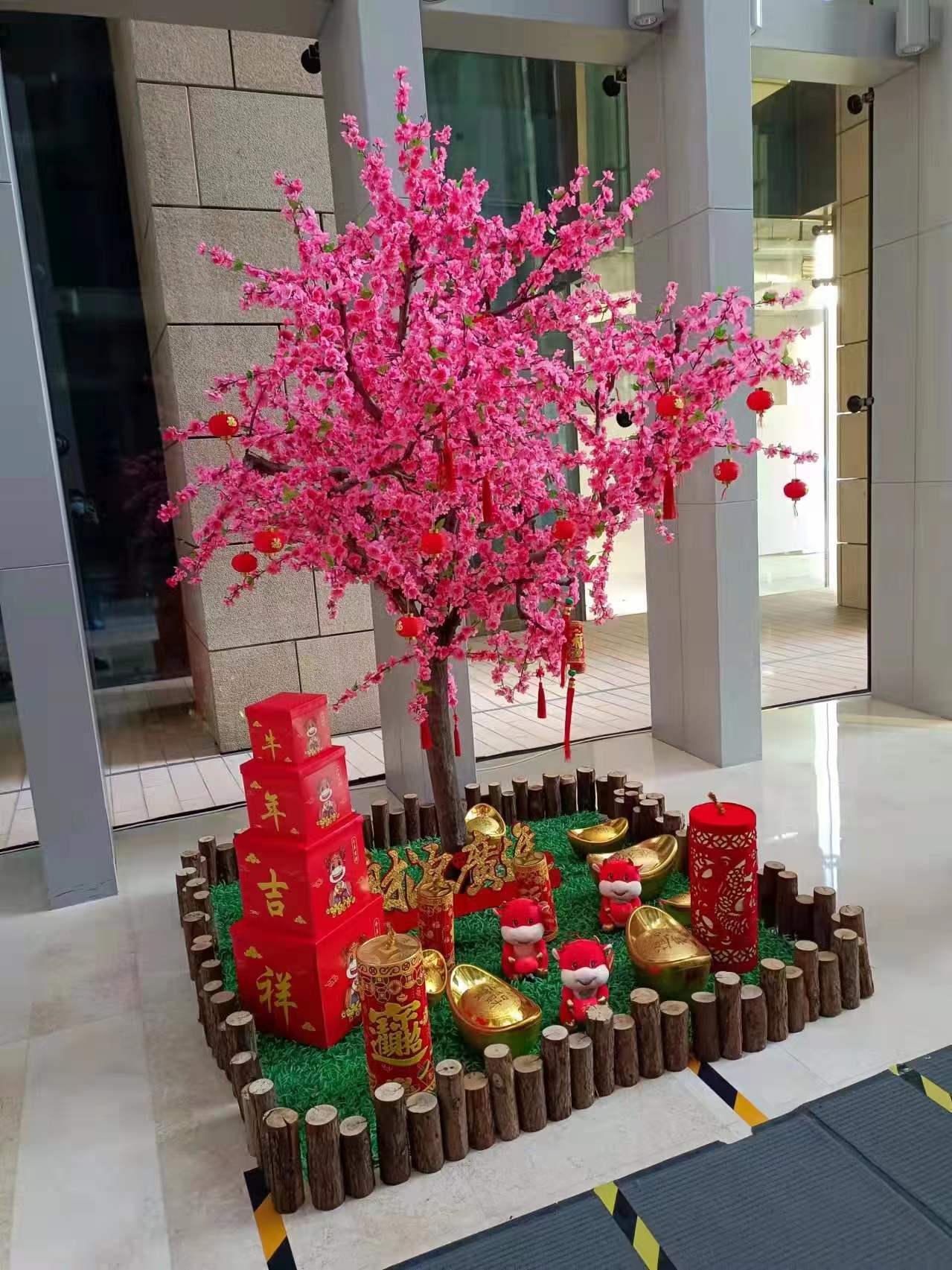 仿真桃树会场装花卉节日喜庆布置国庆节春节新年庆典北京送货上门
