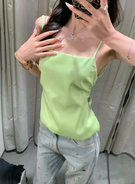 2024新品 ZA女装甜辣风吊带背面蝴蝶结饰丝缎质感上衣夏季2712331