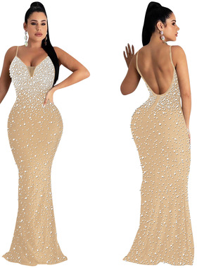 Party Dress for Women Elegant Lady Christmas Dress Red Long