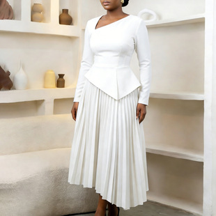 欧美跨境女装2026新款气质长款连衣裙 African female dresses OL