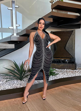 plus size party dress women evening night club dress 大码裙