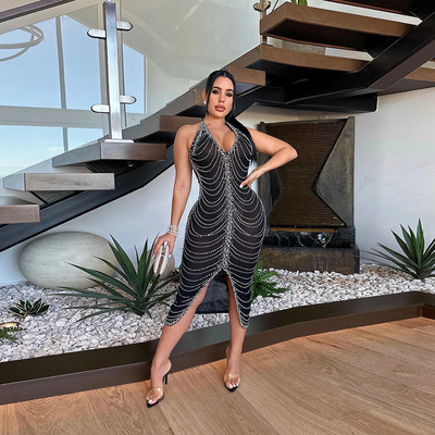 plus size party dress women evening night club dress 大码裙