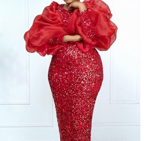 red Dress size Party Ladies long dress women plus African