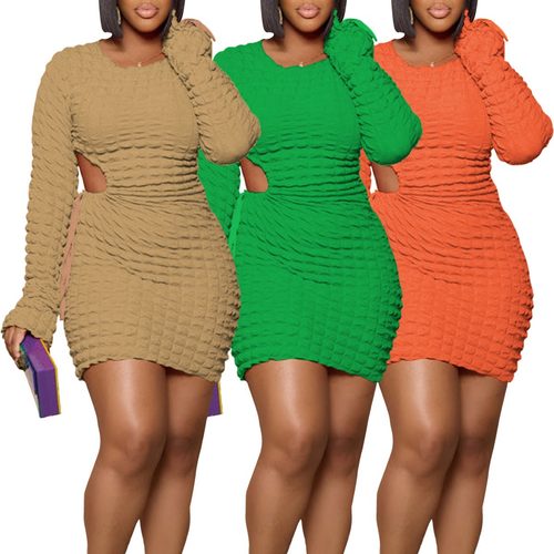 欧美风时尚大码纯色紧身