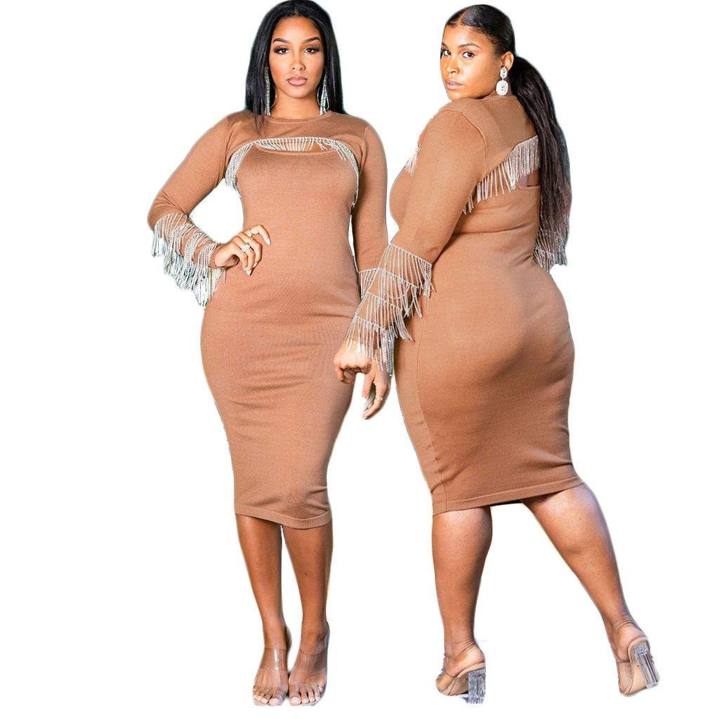 New Women fashion sexy Dress Plus size Winter sweater Women