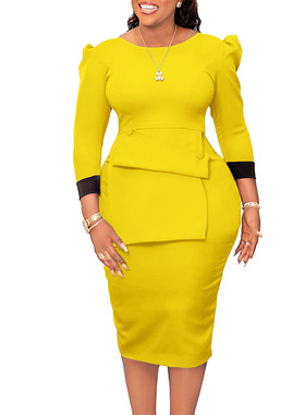 African Ladies Dresses For Work Office Slim Dress Women 女裙