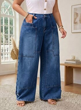 大码牛仔裤宽松女装裤子女 jeans for women plus size big size