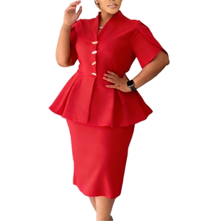 跨境女装大码非洲连衣裙大码 women dress OL plus size onepiece