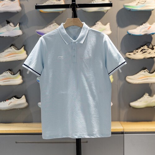 李宁男子短袖POLO衫舒适透气