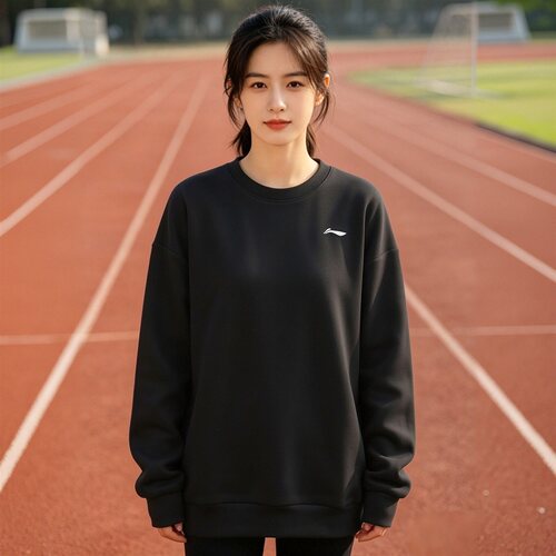 李宁女子圆领保暖套头卫衣