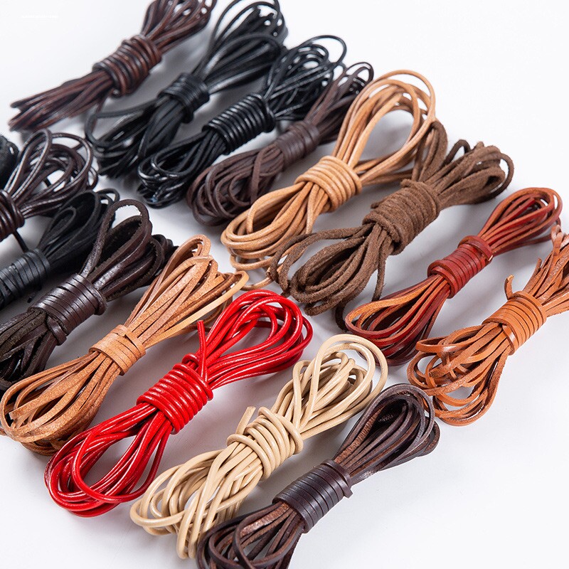 刀把缠带刀柄缠绕绳复古做旧棕色圆牛皮绳diy材料手链项链饰品绳