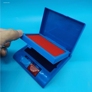 印泥盖章棉布印台红色秒干速干快干印章一体盒财务公章指纹拇指