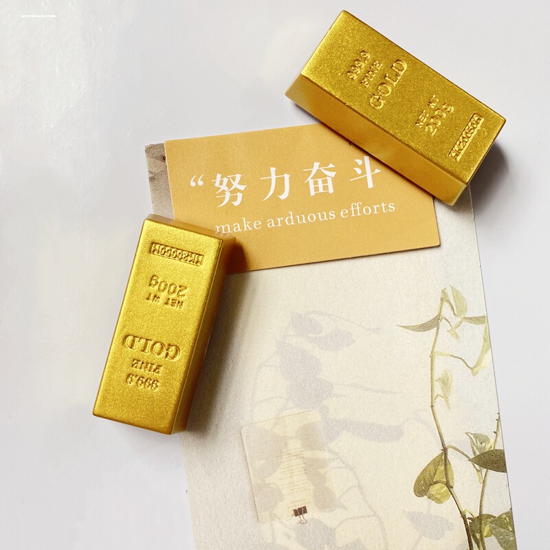 创意冰箱贴磁吸式仿真金砖金条磁性冰箱留言贴白板贴饰品小礼品