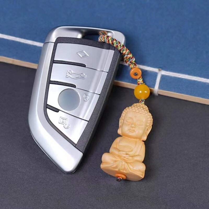 黄杨木如来吊坠宝宝佛手工链挂饰佛像木质汽车钥匙扣男女挂件
