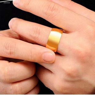 越南沙金戒指女仿真黄金沙金首饰久素圈开口结婚