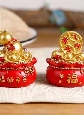 好运福袋  创意个性室内简约家居办公桌面摆件龙年新年礼物装饰品