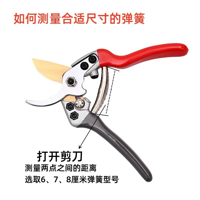 老式修枝剪弹簧不锈钢皮果树剪刀配件园林工具剪刀零件弹簧图片