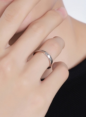 钛钢戒指男小众设计女高级感冷淡风素圈黑色情侣对戒食指个性潮环