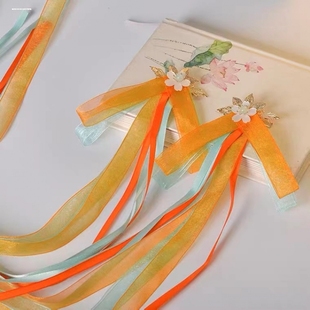 古风飘带发饰瑶瑶发夹遇见神鹿仙气头饰汉服配饰古装可爱少女边夹