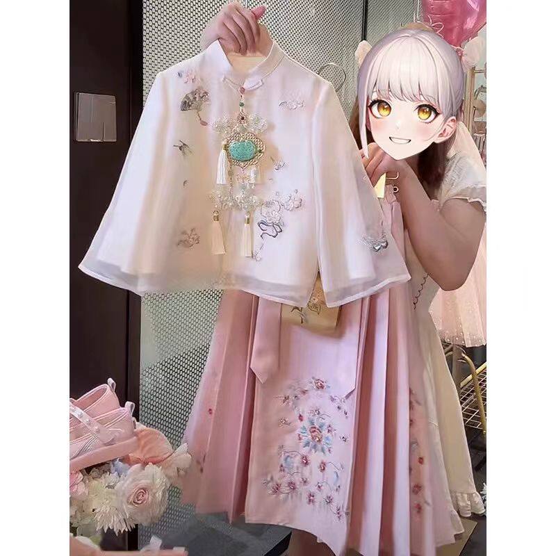 女童马面裙套装春装2024新款汉服