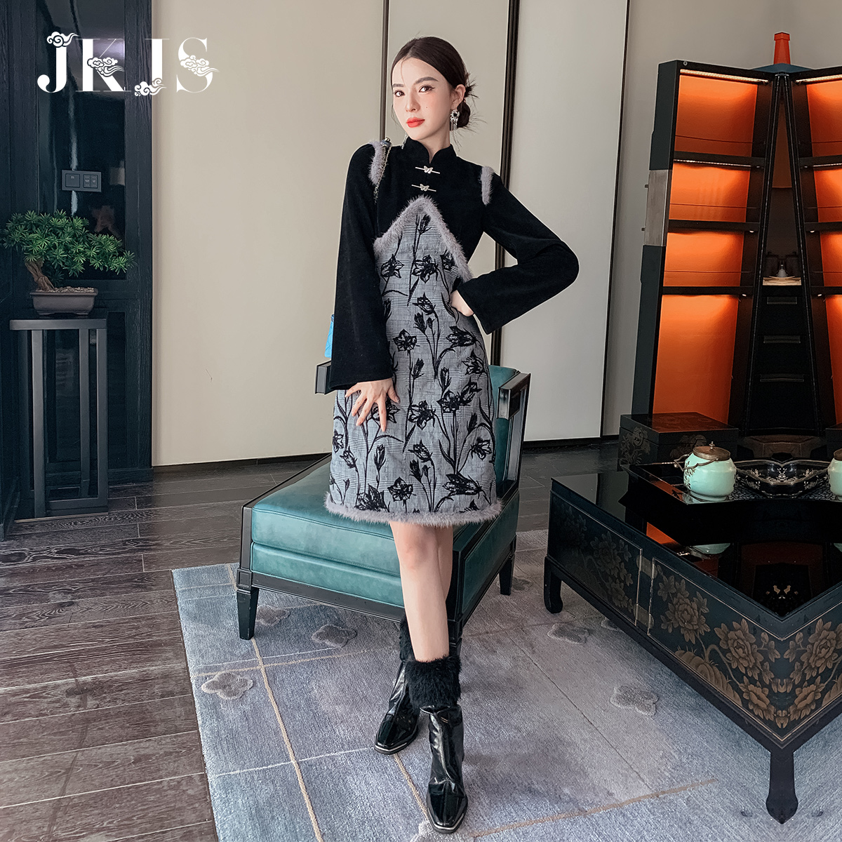 jkjs秋冬新品新中式旗袍