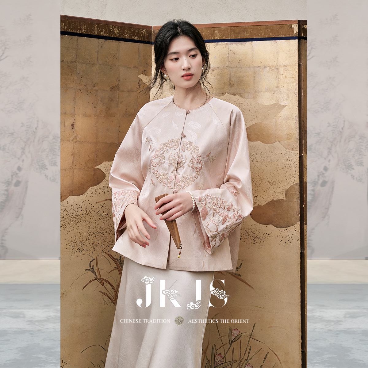 JKJS【传花信】定制织金提花新中式秋季外套女气质高级感洋气上衣