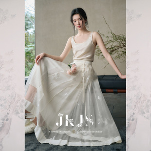 高级感无袖 JKJS 新中式 醋酸吊带背心女内搭2025新款 上衣 晓山青