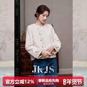 羊毛呢外套冬加厚保暖呢子大衣新中式 JKJS 软云糯 秋冬复古上衣