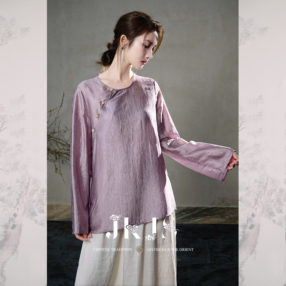 JKJS醋酸绉衬衫女2025新款