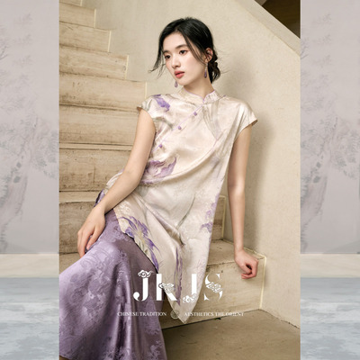JKJS人丝连衣裙女夏2025旗袍