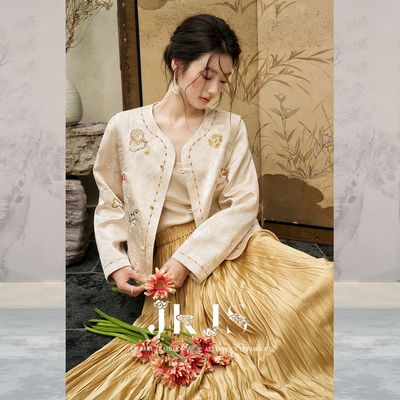 JKJS新中式织金提花外套