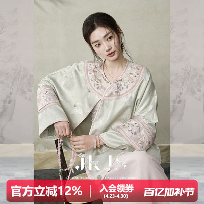 JKJS【琅嬛翠】金丝人丝提花新中式女士外套小个子精致短款上衣春
