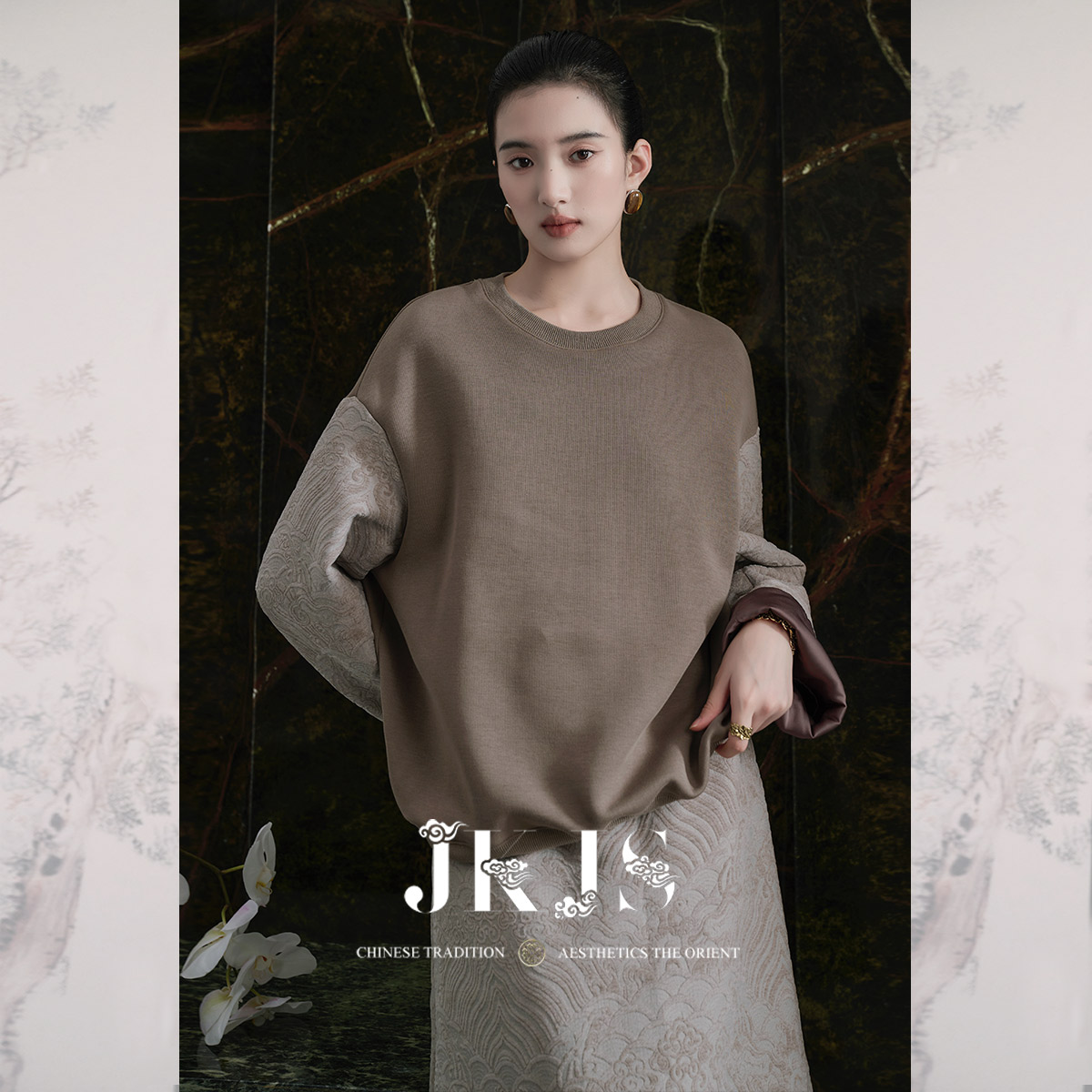 圆领卫衣JKJS提花拼接