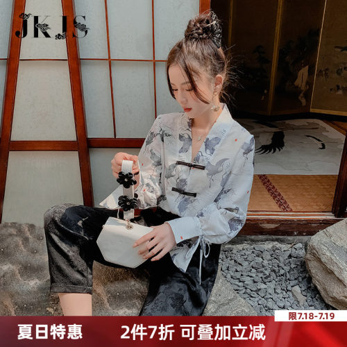 唐装中国风改良汉服春夏款女衬衫