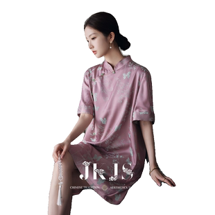 JKJS【青竹弄粉】新中式旗袍新款2026夏款改良年轻款少女连衣裙