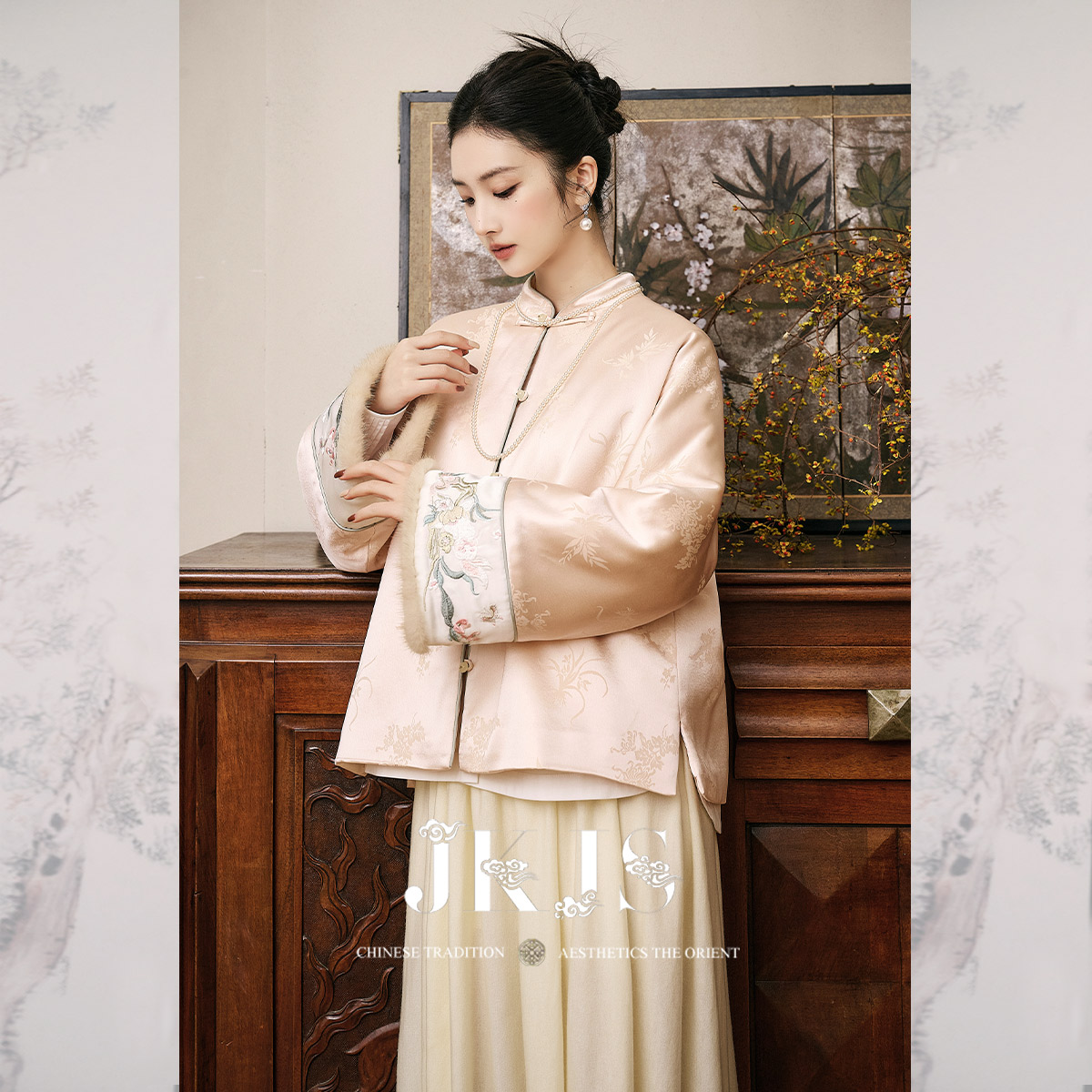 醋酸提花短款棉服JKJS国风