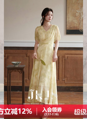 JKJS雪纺纱温柔连衣裙女