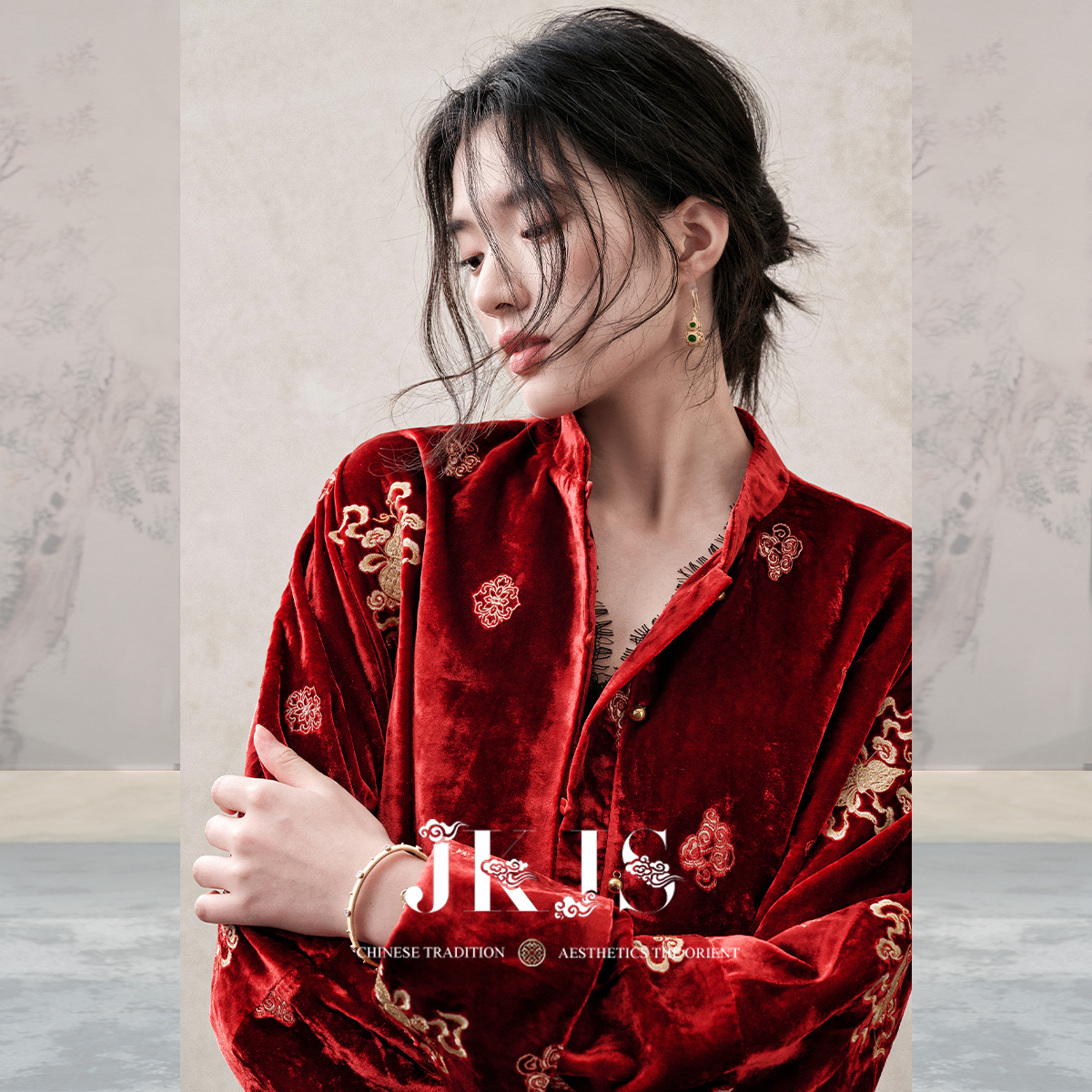 JKJS人丝丝绒外套秋冬