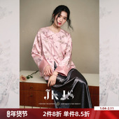 女装 JKJS 减龄漂亮国风外套 金色竹纹刺绣 新中式 竹风徐徐 满版