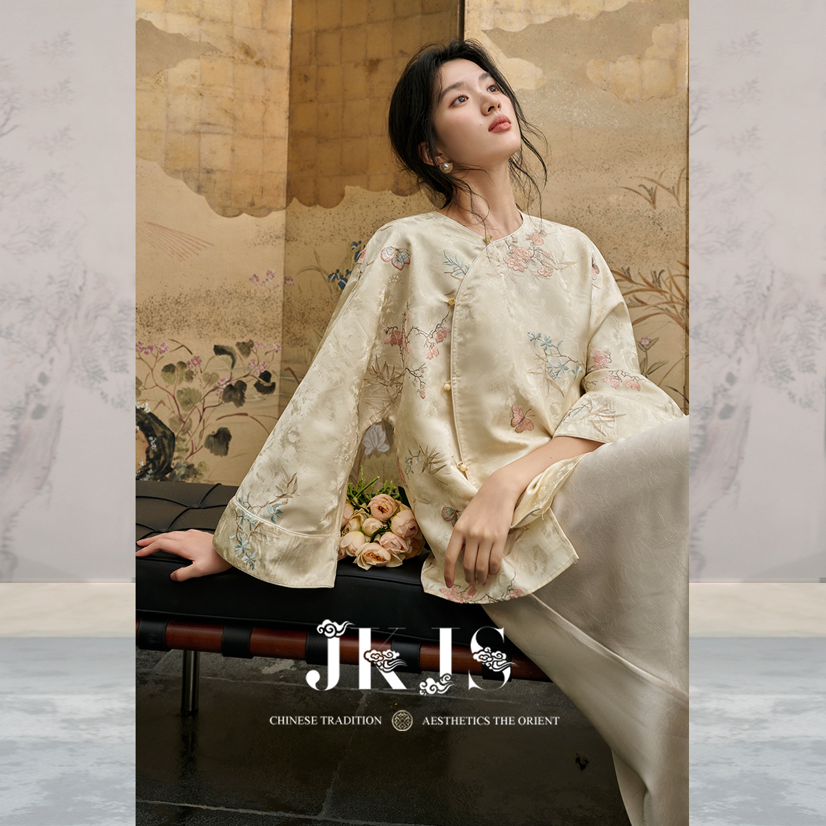 JKJS【花吟浅】新中式提花外套女