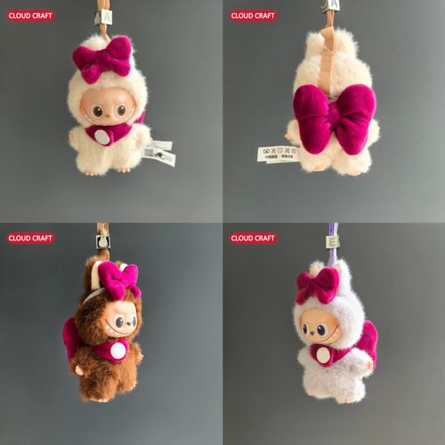 ）适用迷你labubu四代娃衣小蝴蝶结套装mini拉布布4.0心底密码娃