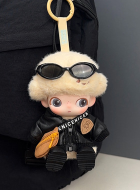 【娃衣】现货dimo新生日记酷帅黑夹克斜挎包搪胶挂件衣服可爱10cm