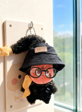 仅娃衣~星星人好梦气象局毛绒挂件高电量警告娃衣帅黑色皮衣着替