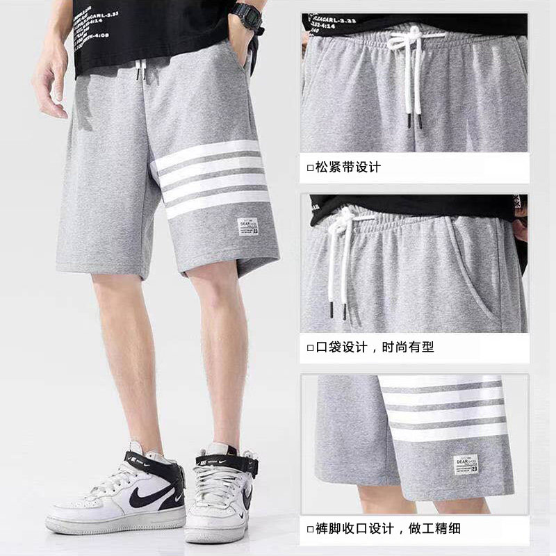 2023潮夏季tb五分裤男四条杠运动短裤男士外穿纯棉休闲5分裤薄款