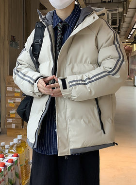 棉服加厚短款高中学生大码胖子