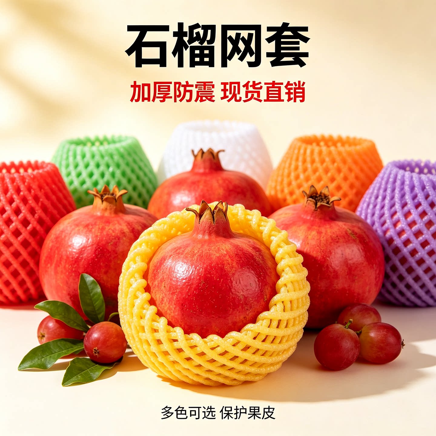 石榴专用水果网套包装袋珍珠棉图片