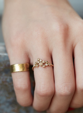 日本凹凸感复古风尾戒