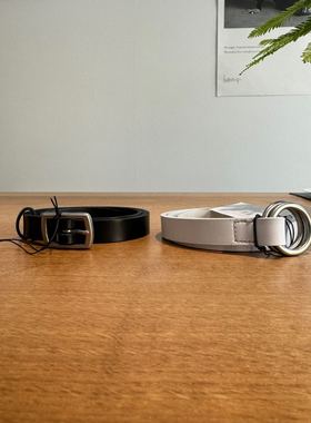 包税包邮日本代购humoresque经典款简约百搭方扣牛皮腰带日本制