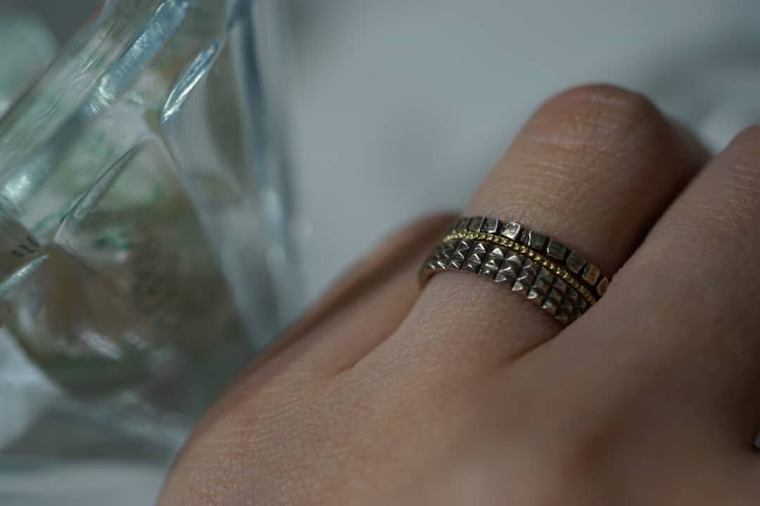 noguchi手工金字塔型立体戒指女