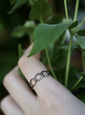 noguchi复古圆弧形镂空戒指女款